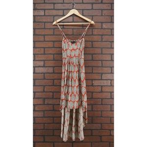 LF MILLAU High Low Red Leaf Print Dress Size Small